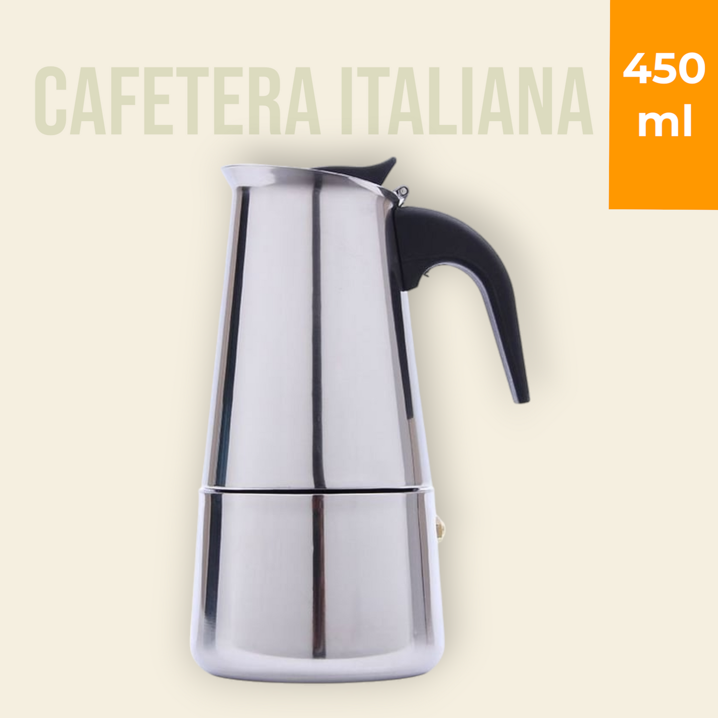 Cafetera Tipo Italiana En Acero Inoxidable 450ML - Envío Gratis