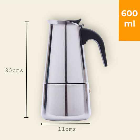Cafetera Tipo Italiana En Acero Inoxidable 600ML - Envío Gratis