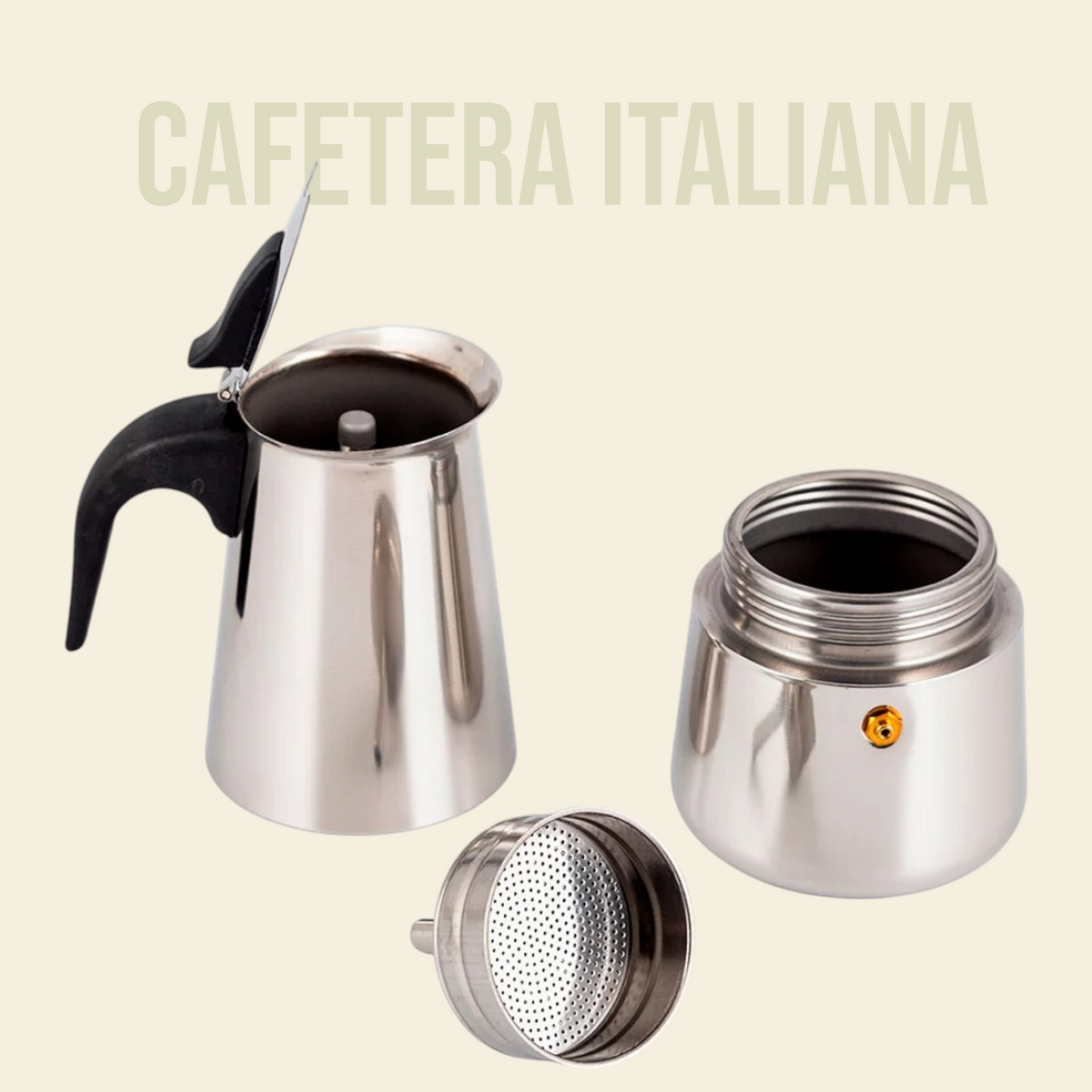 Cafetera Tipo Italiana En Acero Inoxidable 450ML - Envío Gratis